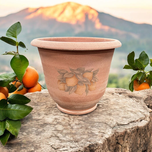 Vaso campana impruneta con limoni cm.30 h26